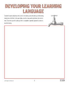 blank learning language page from the DF workbook