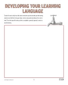 blank page from DF workbook activity, developing your learning language