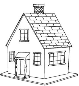 Line drawing of house