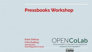 thumbnail of CoLab Pressbooks Workshop