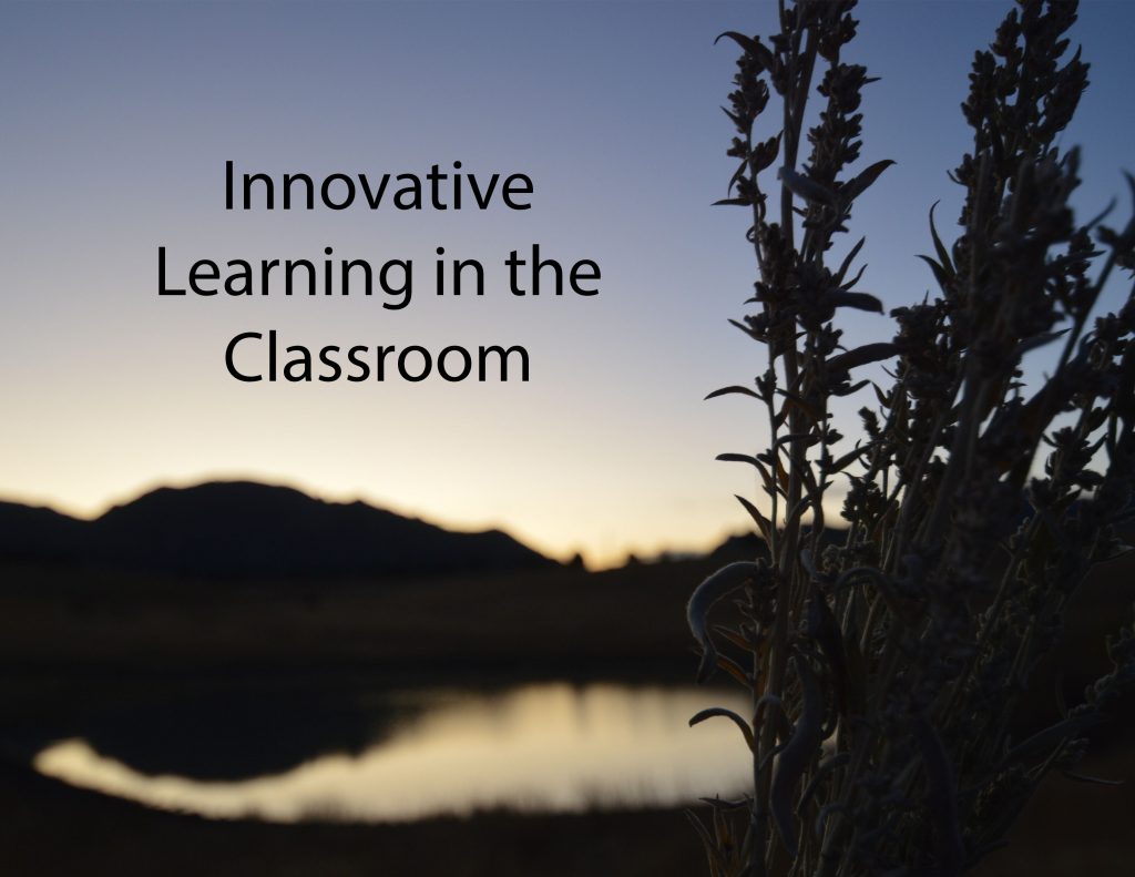The words "Innovative learning in the classroom," against a dusk sky.
