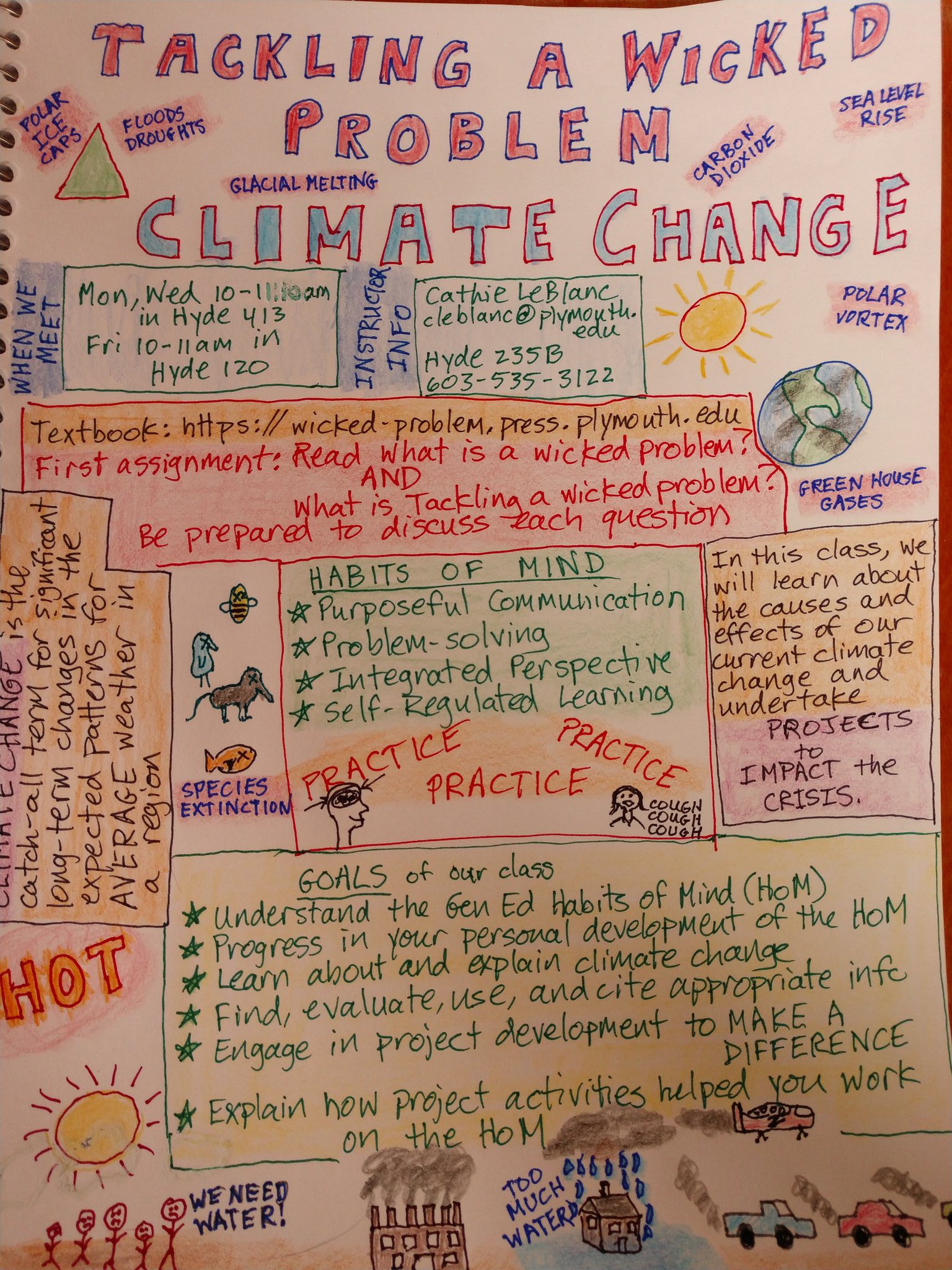 One-page syllabus for Teaching a Wicked Problem by Cathie LeBlanc