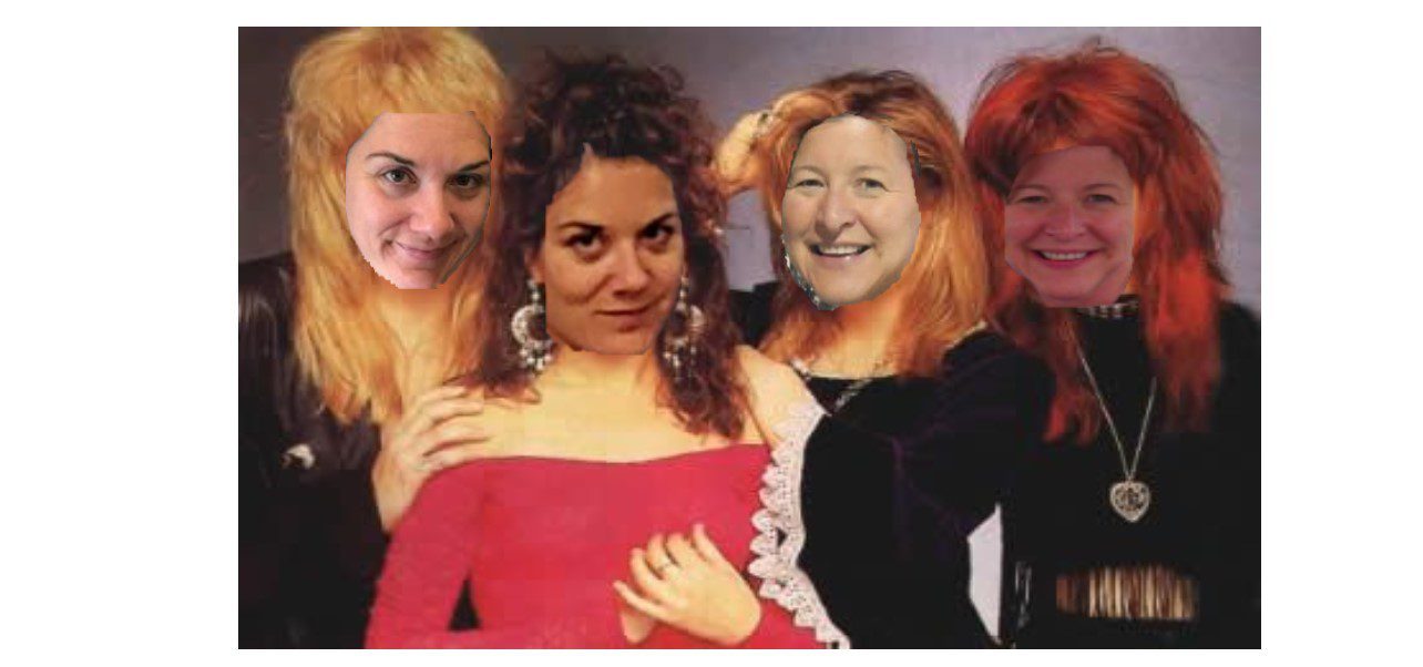 Heads cropped onto different women