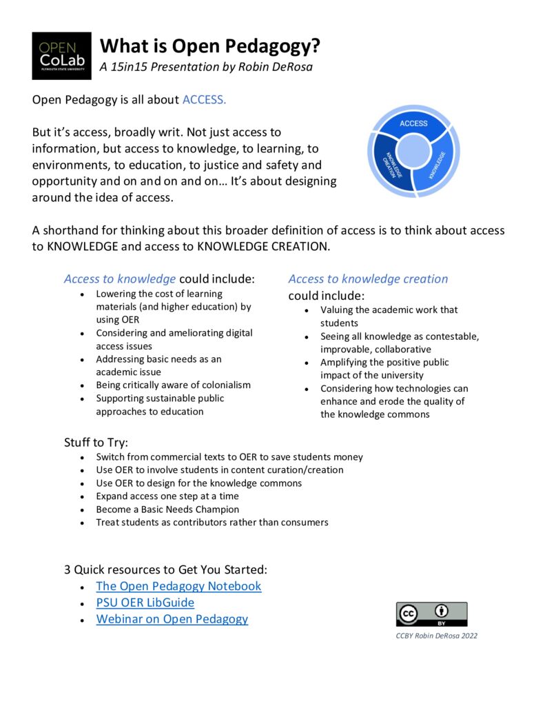 thumbnail of What is Open Pedagogy