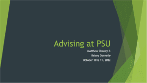 advising at psu title slide