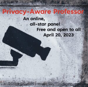 An image of a surveillance camera with the title of the event