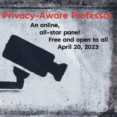 An image of a surveillance camera with the title of the event