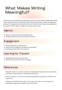 thumbnail of Meaningful Writing handout