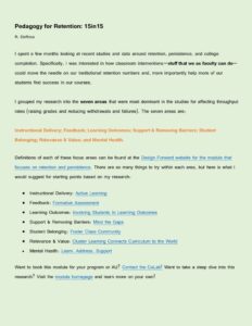 thumbnail of Pedagogy for Retention 15in15 Handout