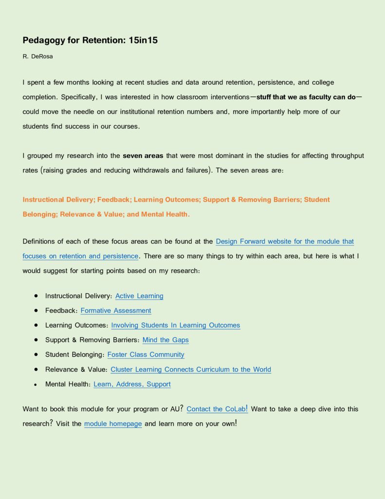 thumbnail of Pedagogy for Retention 15in15 Handout