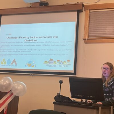 Michelle Luce Tristan presents at the end of year gathering