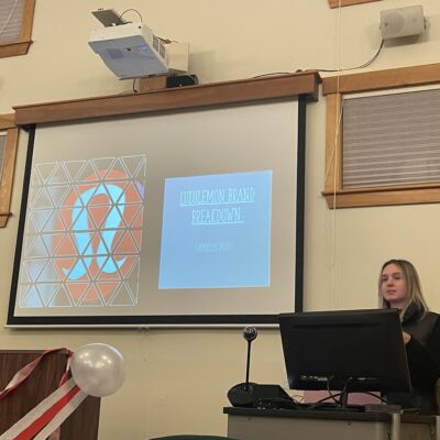 Sophia Lurie presents at the end of year gathering