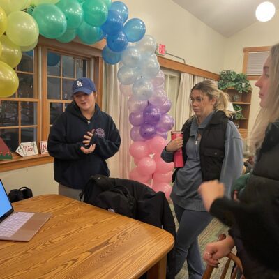 Derek Howanski presents at the end of year gathering