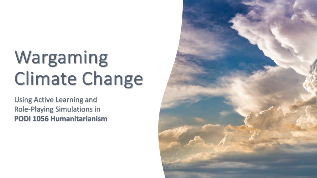 Title slide from Wargaming Climate Change