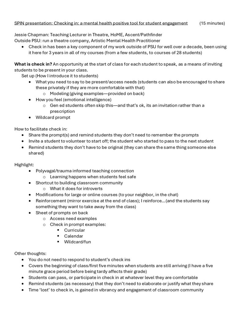 thumbnail of Checking in SPIN presentation