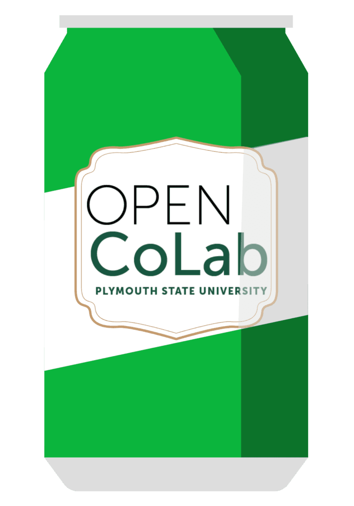 green soda can with the CoLab logo on the label on transparent background